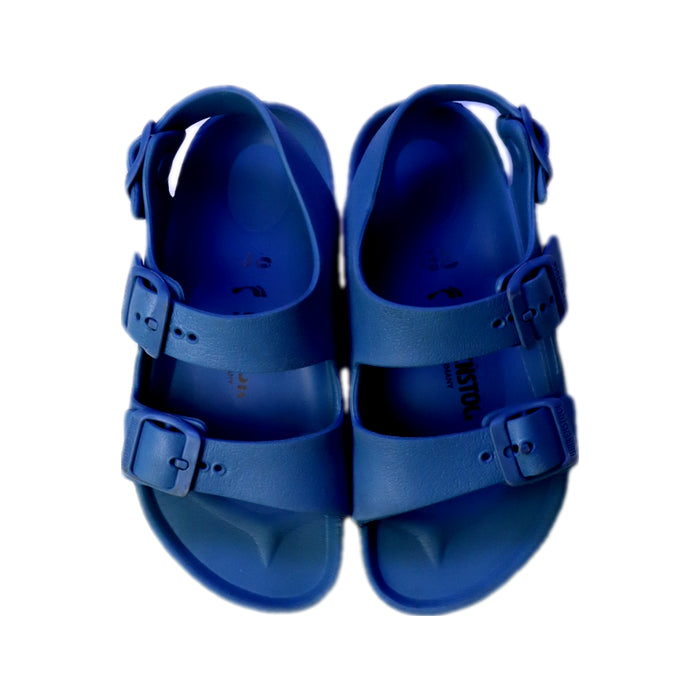 A Blue Sandals from Birkenstock in size 6T for neutral. (Back View)