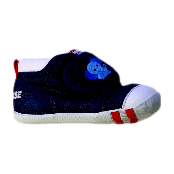 A Blue Sneakers from Miki House in size 12-18M for boy. (Front View)