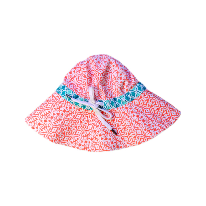 A Pink Sun Hats from Cabana Life in size 7Y for girl. (Back View)