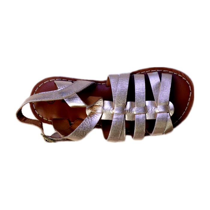 A Metallic Sandals from Monoprix in size 6T for girl. (Front View)