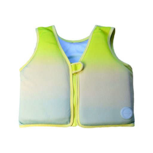 A Yellow Floatsuits from Sunny Life in size 4T for neutral. (Front View)