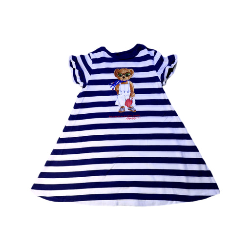 A Navy Short Sleeve Dresses from Polo Ralph Lauren in size 5T for girl. (Front View)