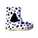 A White Rain Boots from Crocs in size 3T for neutral. (Front View)