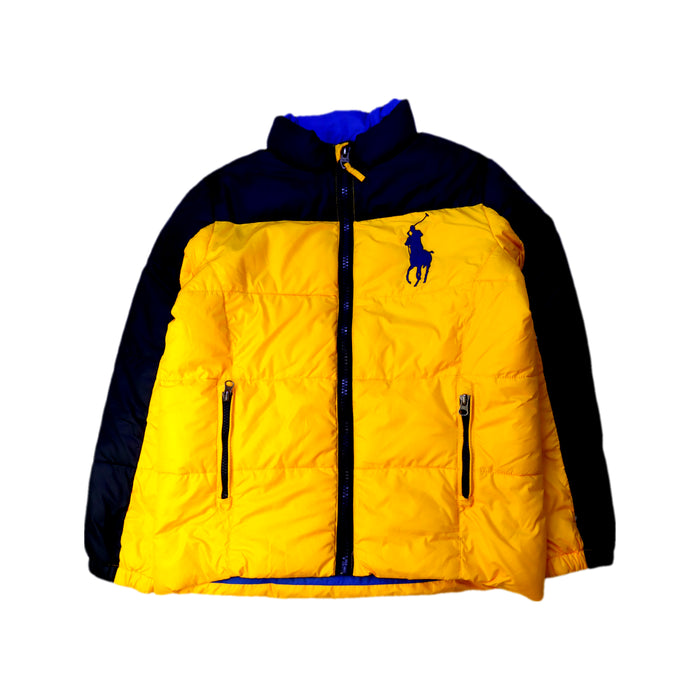 A Yellow Puffer/Quilted Jackets from Polo Ralph Lauren in size 10Y for neutral. (Front View)