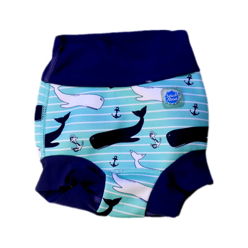 A Blue Swim Diapers from Splash About in size 12-18M for boy. (Front View)