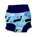 A Blue Swim Diapers from Splash About in size 12-18M for boy. (Front View)