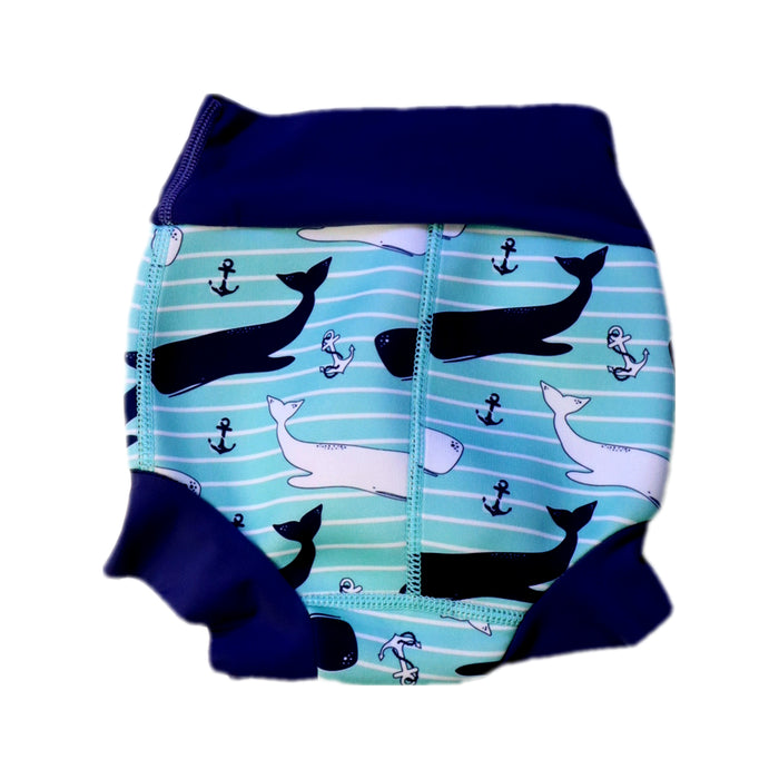 A Blue Swim Diapers from Splash About in size 12-18M for boy. (Back View)