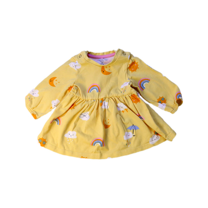 A Yellow Long Sleeve Dresses from Polarn O. Pyret in size 0-3M for girl. (Front View)