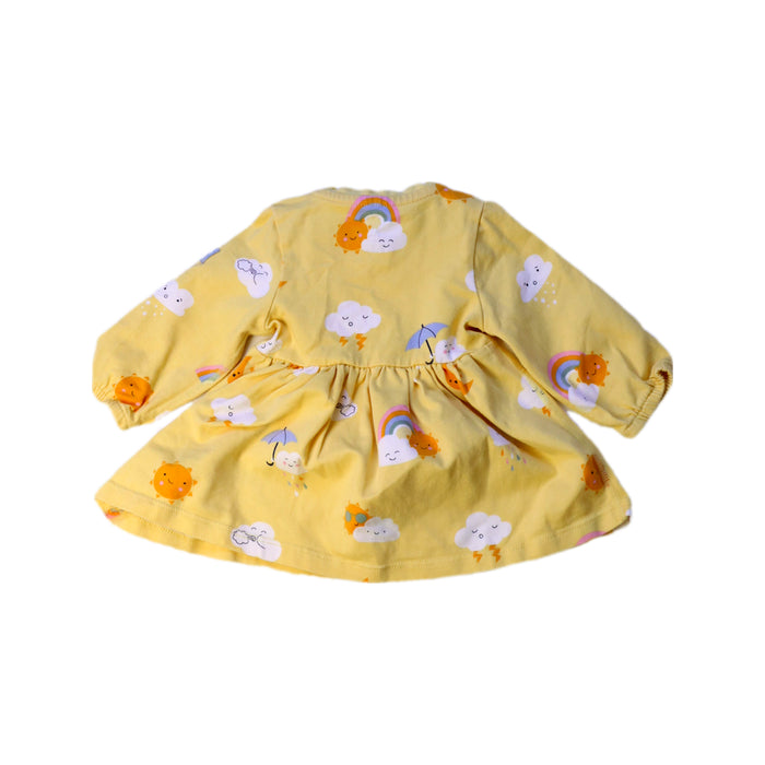 A Yellow Long Sleeve Dresses from Polarn O. Pyret in size 0-3M for girl. (Back View)