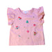A Pink Short Sleeve Tops from Purebaby in size 0-3M for girl. (Front View)