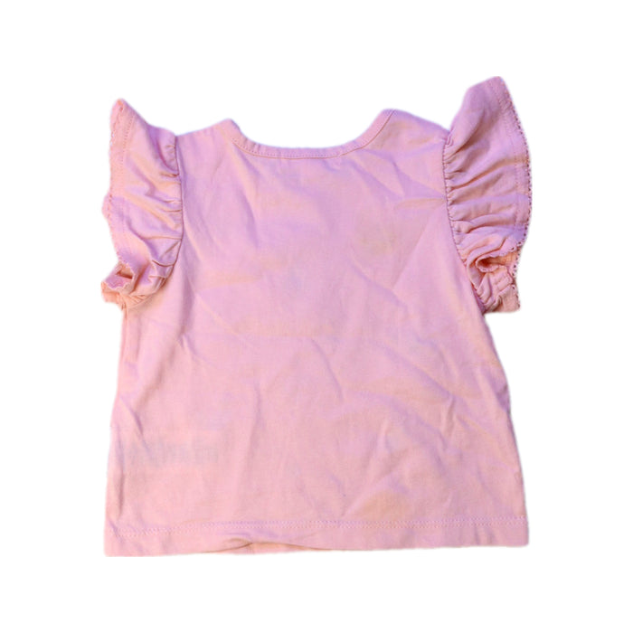 A Pink Short Sleeve Tops from Purebaby in size 0-3M for girl. (Back View)