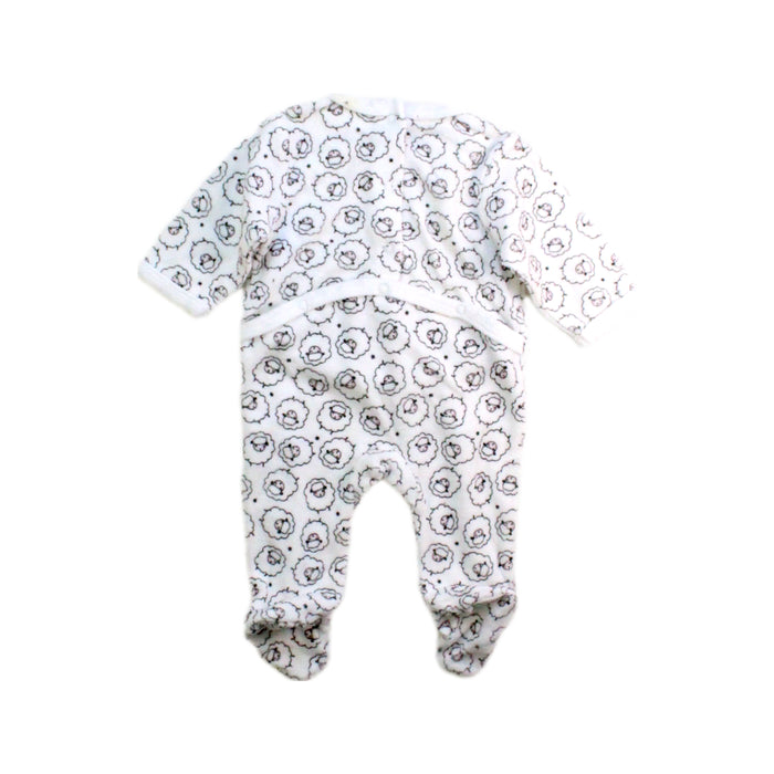 A White Onesies from Vertbaudet in size Newborn for neutral. (Back View)