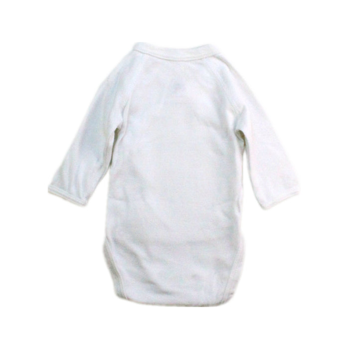 A White Long Sleeve Bodysuits from Petit Bateau in size Newborn for boy. (Back View)