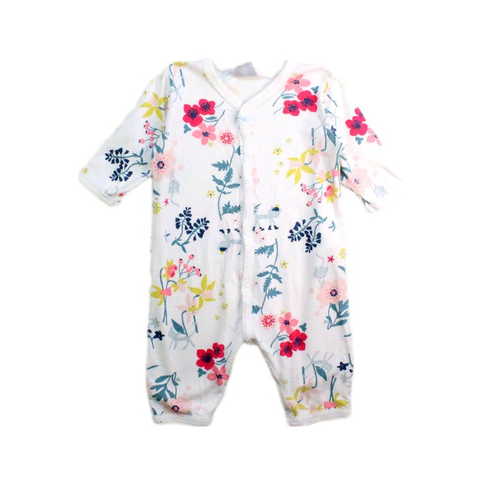 A White Long Sleeve Rompers from Petit Bateau in size 0-3M for girl. (Front View)