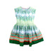 A Green Sleeveless Dresses from Monsoon in size 7Y for girl. (Front View)