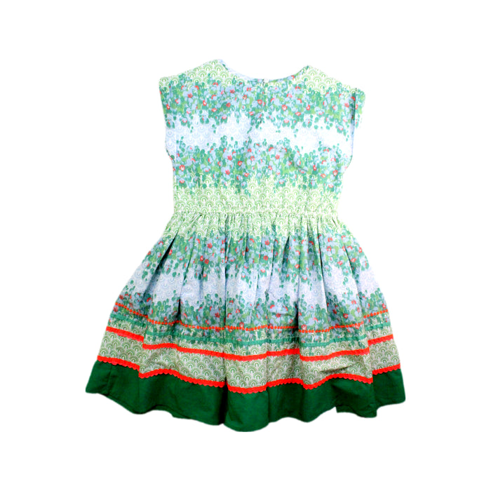 A Green Sleeveless Dresses from Monsoon in size 7Y for girl. (Back View)