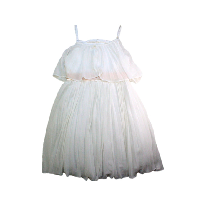 A White Sleeveless Dresses from Monsoon in size 6T for girl. (Front View)