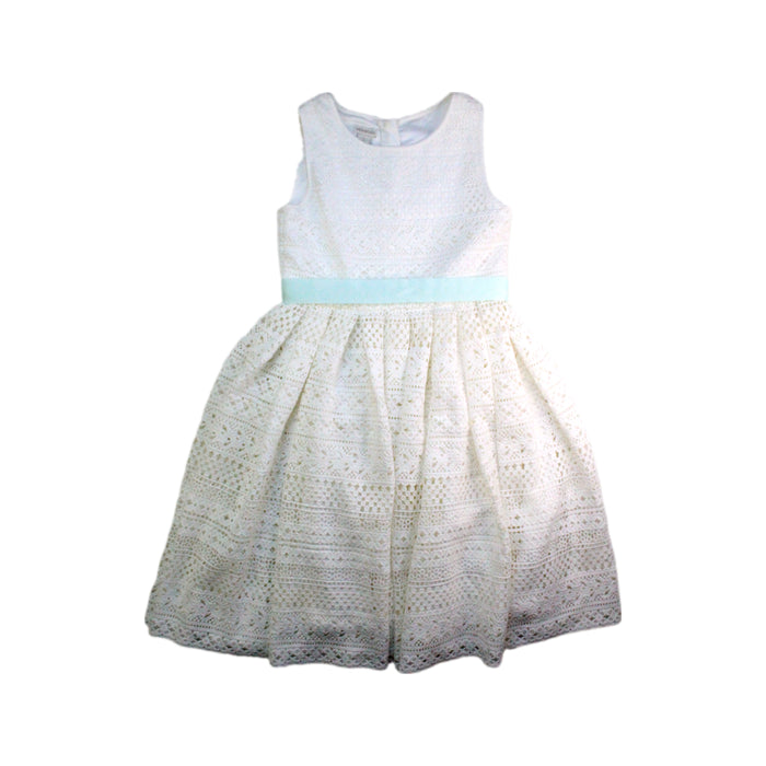 A White Sleeveless Dresses from Monsoon in size 9Y for girl. (Front View)