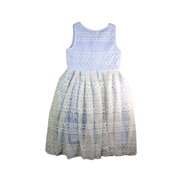A Blue Sleeveless Dresses from Monsoon in size 9Y for girl. (Back View)