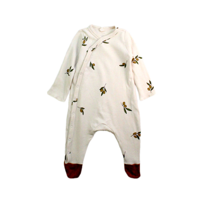 A White Long Sleeve Rompers from Organic Zoo in size 0-3M for neutral. (Front View)