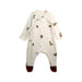 A White Long Sleeve Rompers from Organic Zoo in size 0-3M for neutral. (Front View)