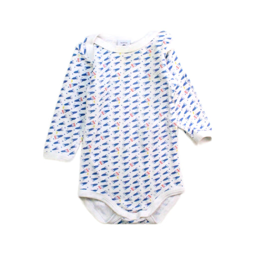A Blue Long Sleeve Bodysuits from Petit Bateau in size 3-6M for boy. (Front View)