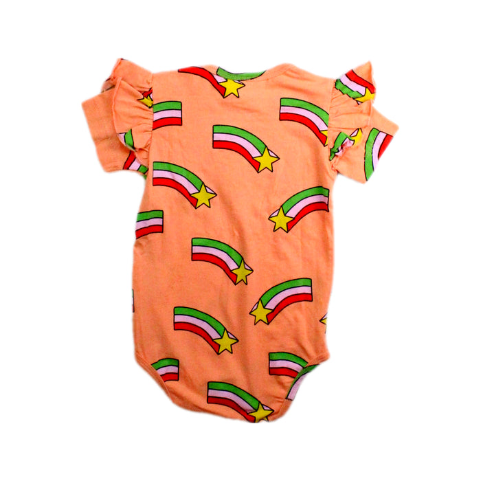 A Orange Short Sleeve Bodysuits from CARLIJNQ in size 3-6M for girl. (Back View)