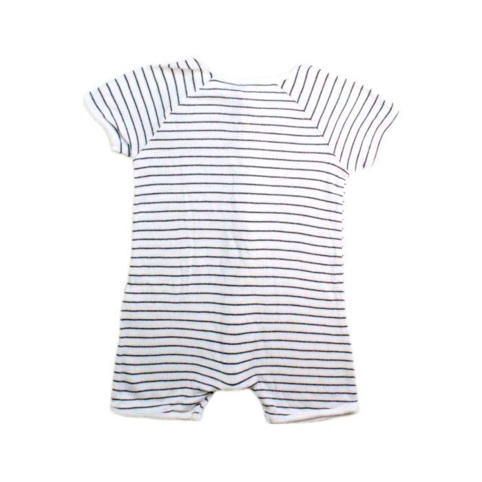 A White Short Sleeve Rompers from Mori in size 3-6M for neutral. (Back View)