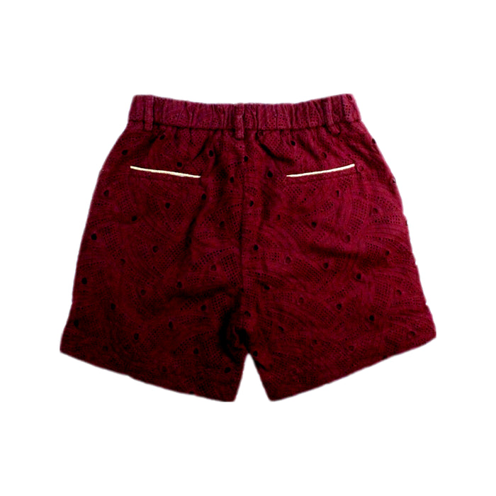 A Burgundy Shorts from Excuse My French in size 8Y for girl. (Back View)