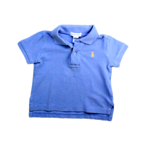 A Blue Short Sleeve Polos from Ralph Lauren in size 6-12M for boy. (Front View)