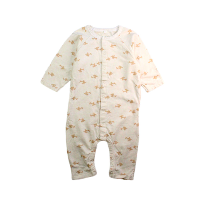 A Beige Long Sleeve Rompers from Petit Bateau in size 6-12M for neutral. (Front View)