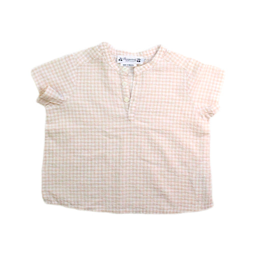 A Beige Short Sleeve Shirts from Bonpoint in size 6-12M for boy. (Front View)
