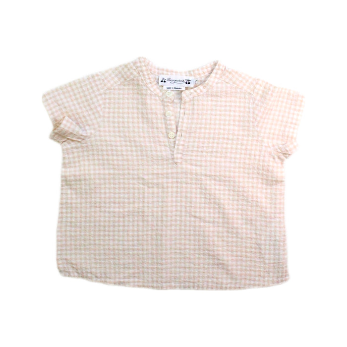 A Beige Short Sleeve Shirts from Bonpoint in size 6-12M for boy. (Front View)