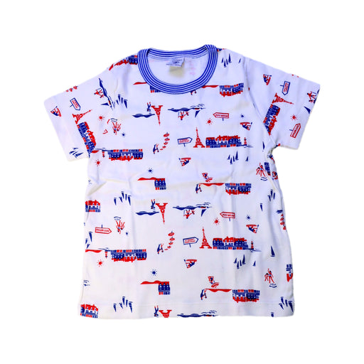 A White Short Sleeve T Shirts from Petit Bateau in size 4T for boy. (Front View)