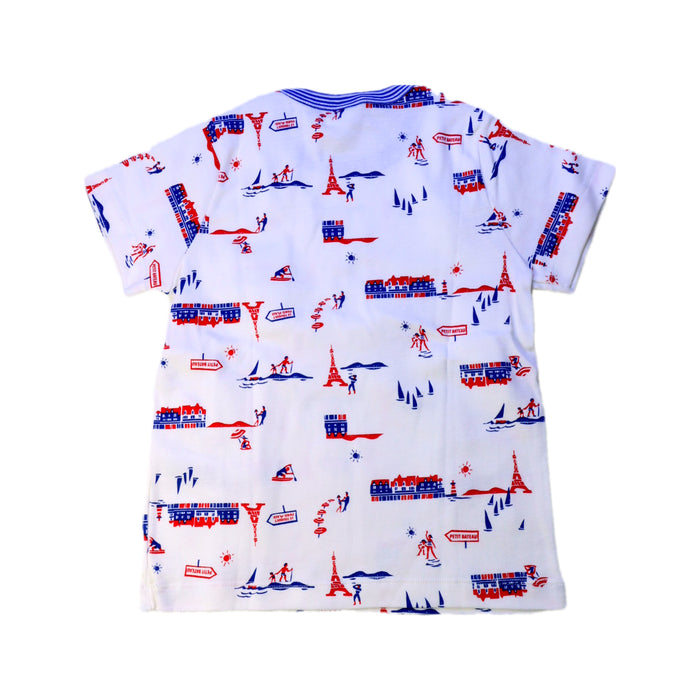A White Short Sleeve T Shirts from Petit Bateau in size 4T for boy. (Back View)