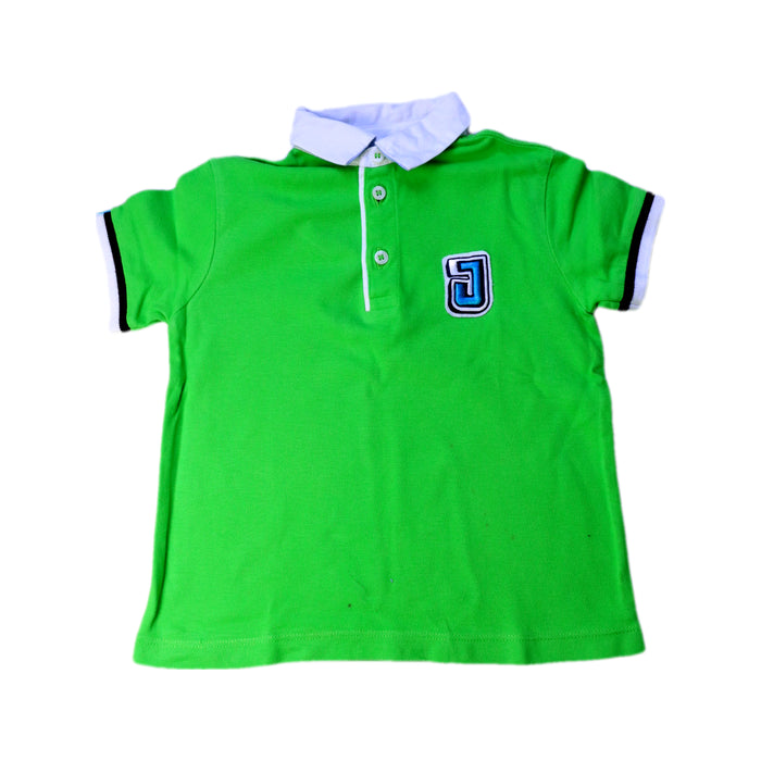 A Green Short Sleeve Polos from Jacadi in size 4T for boy. (Front View)