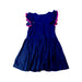 A Blue Sleeveless Dresses from Jacadi in size 6T for girl. (Back View)
