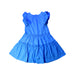 A Blue Sleeveless Dresses from Jacadi in size 6T for girl. (Front View)