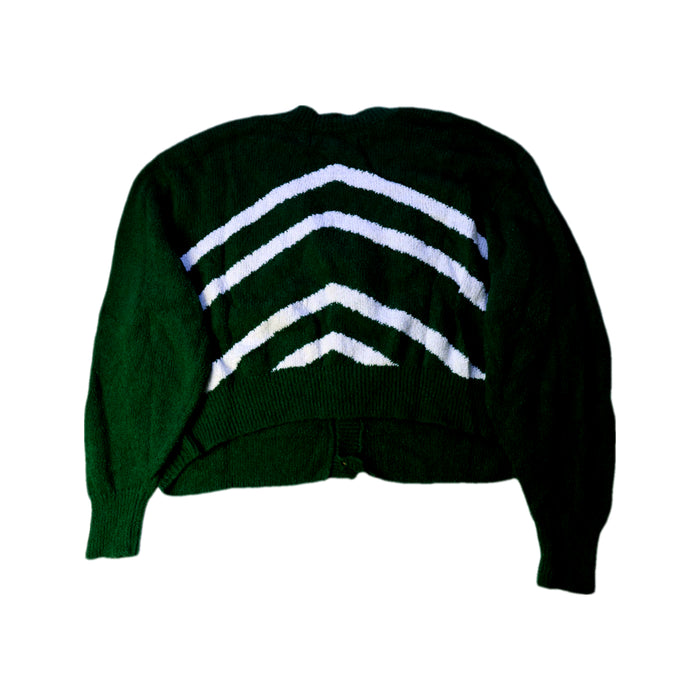 A Green Cardigans from The Animals Observatory in size 6T for boy. (Back View)
