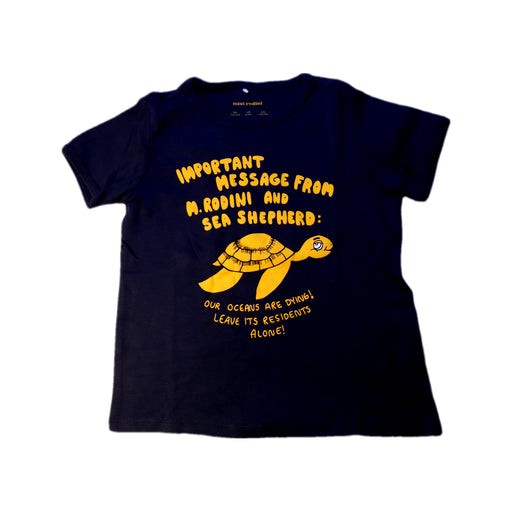 A Navy Short Sleeve T Shirts from Mini Rodini in size 8Y for boy. (Front View)