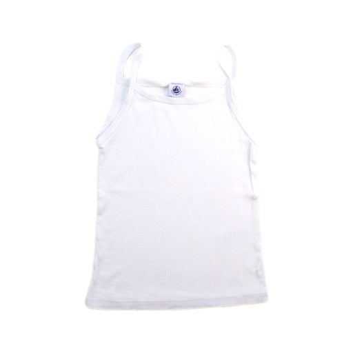 A White Sleeveless Tops from Petit Bateau in size 3T for girl. (Front View)