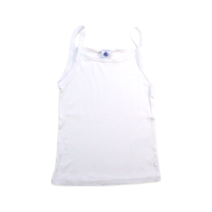 A White Sleeveless Tops from Petit Bateau in size 3T for girl. (Front View)