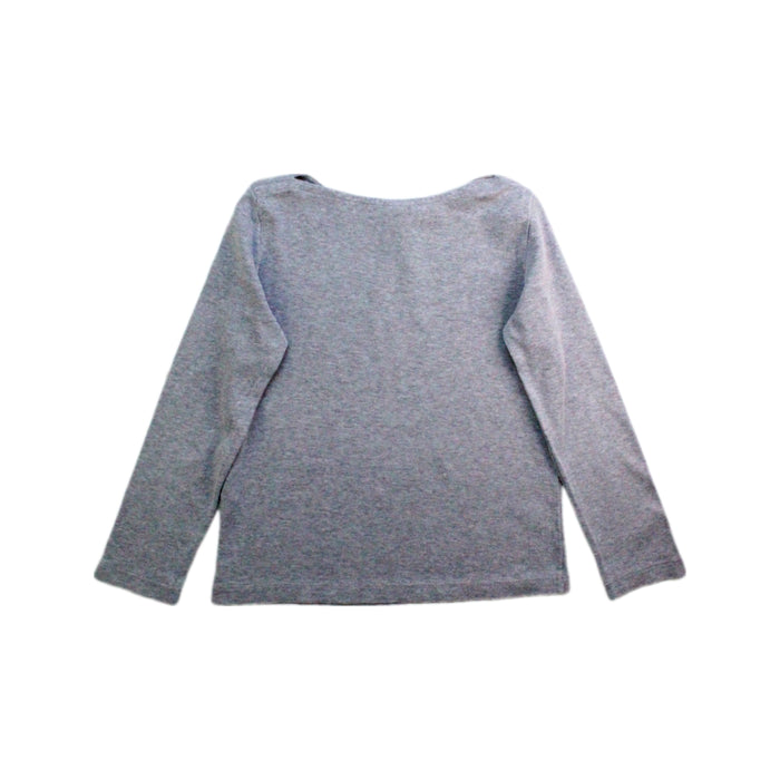 A Grey Long Sleeve Tops from Petit Bateau in size 6T for girl. (Back View)