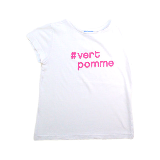 A White Short Sleeve T Shirts from Jacadi in size 6T for girl. (Front View)