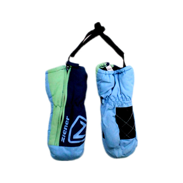 A Blue Ski Gloves from Ziener in size 4T for boy. (Back View)
