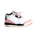 A White Sneakers from Air Jordan in size 6T for girl. (Front View)