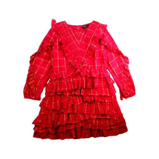 A Red Long Sleeve Dresses from Velveteen in size 8Y for girl. (Front View)