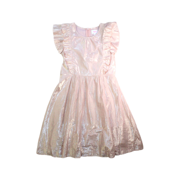 A Pink Sleeveless Dresses from Seed in size 6T for girl. (Front View)