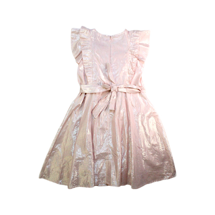 A Pink Sleeveless Dresses from Seed in size 6T for girl. (Back View)