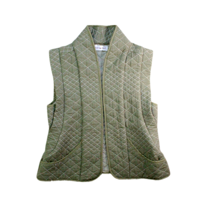 A Green Outerwear Vests from Excuse My French in size 8Y for girl. (Front View)